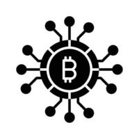 Kryptowährung Münze Vektor Design, Bitcoin Symbol im modern Stil