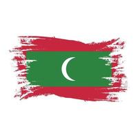 Malediven-Flagge mit Aquarellpinsel-Design-Vektorillustration vektor