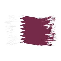 Katar-Flagge mit Aquarellpinsel-Stil-Design-Vektor-Illustration vektor