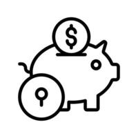 Schweinchen Bank und Gold Münze. finanziell Dienstleistungen. sicher Finanzen Investition vektor