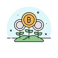 prüfen diese schön Vektor von Bitcoin Landwirtschaft im modisch Stil