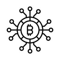 kryptovaluta mynt vektor design, bitcoin ikon i modern stil