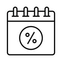 procentsats på kalender betecknar begrepp ikon av befordran datum vektor