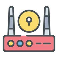 modern Symbol Vektor von W-lan Router Sicherheit, W-lan Signale mit Schlüsselloch