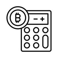 kolla upp detta Fantastisk bitcoin kalkylator vektor design, anpassningsbar ikon