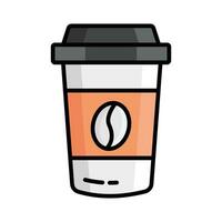 Kaffeetasse-Vektorsymbol isoliert auf weißem Hintergrund vektor