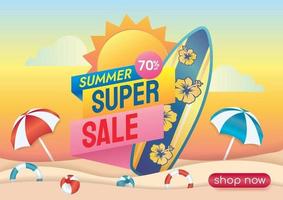 Sommer Sale Promotion Urlaub Super Sale vektor