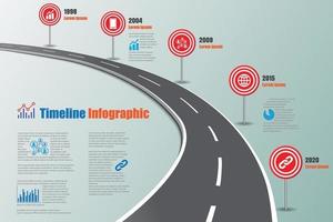 affärs färdplan tidslinje infografisk mall vägskylt vektor