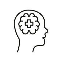 mental Gesundheit Linie Symbol. Psychologie Pflege, medizinisch Hilfe linear Piktogramm. psychologisch emotional Störung Gliederung unterzeichnen. Psychiatrie Unterstützung Symbol. editierbar Schlaganfall. isoliert Vektor Illustration.