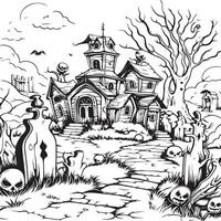 Halloween beim Friedhof vektor