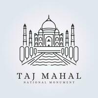 Symbol von taj Mahal Vektor Symbol Logo linear Illustration Gliederung Design