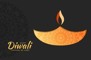 glücklich Diwali Feier Karte. Festival von Licht Hintergrund Design mit Diya Lampen. Vektor Illustration