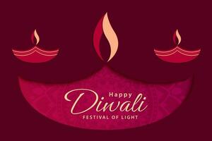 Lycklig diwali. festival av lampor kort med diya lampor. diwali Semester bakgrund design. vektor illustration