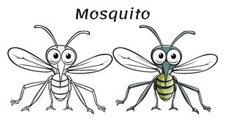 mygga mycket söt djur- färg bok bebis djur- illustration vektor