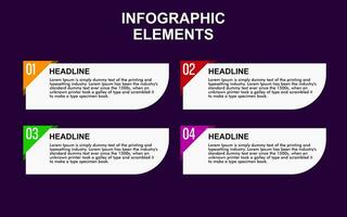 infographic element design med 4 färgrik steg för presentation och företag. infographic planera design för presentationer. vektor