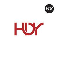 Brief huy Monogramm Logo Design vektor