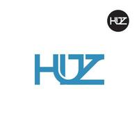 Brief Huz Monogramm Logo Design vektor