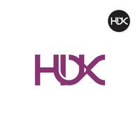 Brief hux Monogramm Logo Design vektor