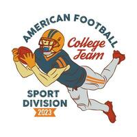 amerikan fotboll sport vektor illustration i retro stil design, perfekt för t skjorta design och klubb logotyp