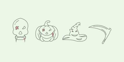 Grusel Halloween Linie Kunst minimalistisch Illustration Design Symbol vektor