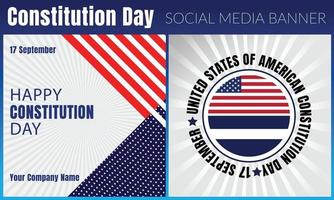 Verfassungstag in den Vereinigten Staaten. patriotischer Amerikaner. 17. September. vektor