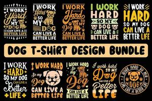 hund t-shirt design bunt, rolig hund t-shirt uppsättning, hund älskare skjorta bunt, söt valp tee, hund Citat skjorta bunt, bunt design. vektor