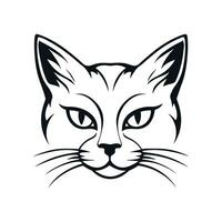 Katze Gesicht Symbol, glücklich Kitty Kopf Silhouette vektor