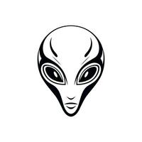 Außerirdischer Kopf Vektor Symbol, grau Außerirdischer Silhouette