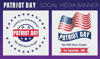 Patriot Day 9.11 Memorial Illustration mit USA-Flagge, Text 911 vektor