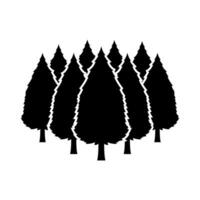 skog ikon vektor. trä illustration tecken. tall träd symbol. jul träd logotyp. vektor