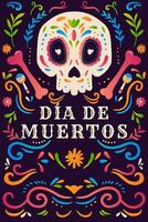 Gradient dia de Muertos Vertikale Banner Illustration Vektor Design