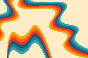abstrakt groovig Welle Hippie psychedelisch Hintergrund. retro Jahrgang modisch Farbe. Vektor Illustration