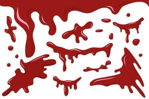 stänk av blod på vit bakgrund. begrepp av Skräck och halloween. vektor illustration
