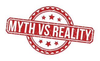 Mythos vs. Wirklichkeit Briefmarke rot Gummi Briefmarke auf Weiß Hintergrund. Mythos vs. Wirklichkeit Briefmarke unterzeichnen. Mythos vs. Wirklichkeit Briefmarke. vektor