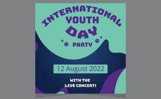 Happy Youth Day moderne Party Social Media Storys Designvorlagen. vektor
