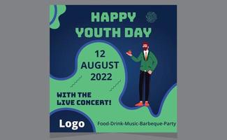 Happy Youth Day moderne Party Social Media Storys Designvorlagen. vektor