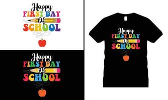 zurück zu Schule retro Lehrer Kinder Hippie T-Shirt Design Vektor