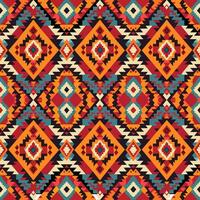 ethnisch abstrakt Ikat Muster. nahtlos Muster im Stammes-, Volk Stickerei, Mexikaner Stil. aztekisch geometrisch Kunst Ornament Druckdesign zum Teppich, Hintergrund, Kleidung, Verpackung, Stoff, Abdeckung, Textil- vektor