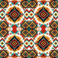 ethnisch abstrakt Ikat Muster. nahtlos Muster im Stammes-, Volk Stickerei, Mexikaner Stil. aztekisch geometrisch Kunst Ornament Druckdesign zum Teppich, Hintergrund, Kleidung, Verpackung, Stoff, Abdeckung, Textil- vektor