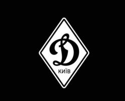 dynamo kyiv klubb symbol logotyp vit ukraina liga fotboll abstrakt design vektor illustration med svart bakgrund