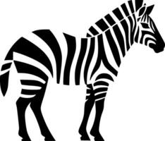 zebra, svart och vit vektor illustration