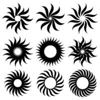 samling av abstrakt blommig symbol i cirkel form vektor