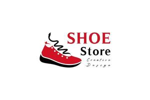 Hand gezeichnet Mode Schuh Geschäft Logo Design, Sport Schuhe vektor