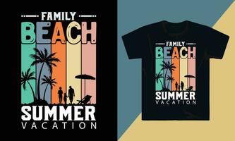 sommar strand hav familj ser hav strand t skjorta design hav strand älskare t skjorta design vektor