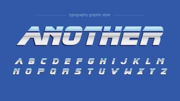 metallische und blaue futuristische Typografie vektor