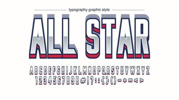 metallisk blå och röd sport 3d typografi vektor