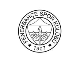 fenerbahce Verein Symbol Logo schwarz Truthahn Liga Fußball abstrakt Design Vektor Illustration