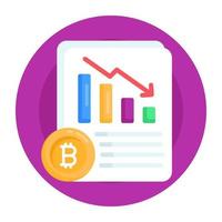 Bitcoin-Rezession und Geschäftsanalyse vektor