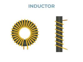 toroidal spole induktor. elektrisk spole vektor illustration