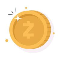 väl designad ikon av zcash mynt, kryptovaluta mynt vektor design